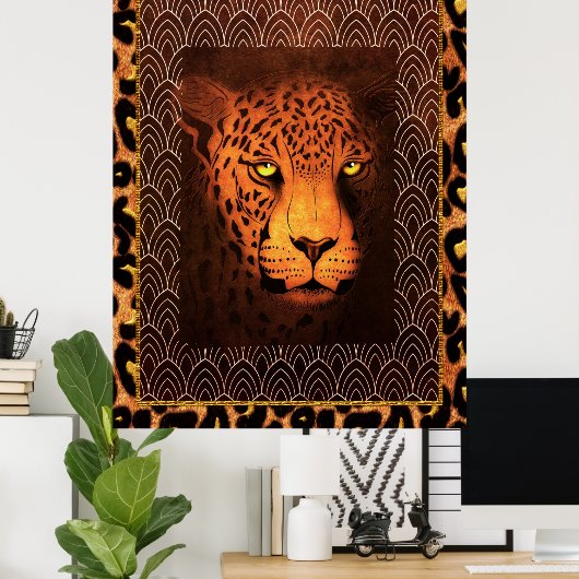 Deco Leopard Poster (Thuiskantoor)