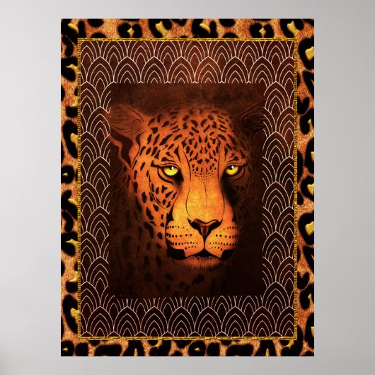 Deco Leopard Poster (Voorkant)