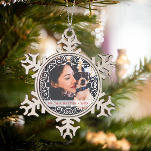 Deco Lijst Foto Tin Sneeuwvlok Ornament