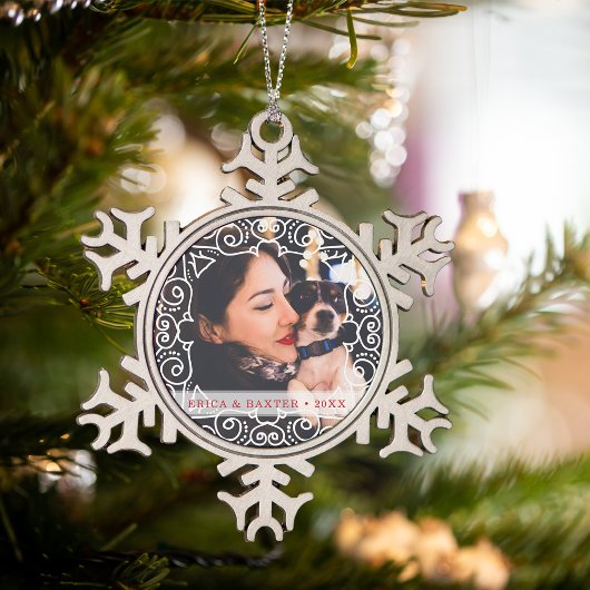 Deco Lijst Foto Tin Sneeuwvlok Ornament