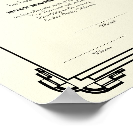 Deco lijst keepomwille bruiloft certificaat vertic poster (Hoek)