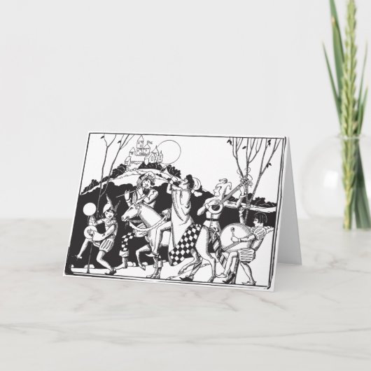 Deco Medievalist Renaissance Kerstmis Charivari Feestdagen Kaart (Voorkant)