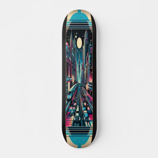 "Deco Metropolis Deck" Persoonlijk Skateboard (Voorkant)
