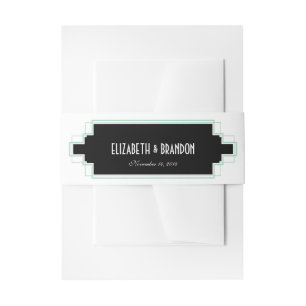 deco-mint en zwarte buis uitnodigingen wikkel