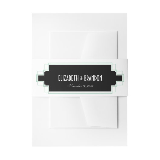 deco-mint en zwarte buis uitnodigingen wikkel (Voorkant Voorbeeld)