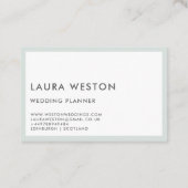 Deco Mint Green Modern Elegant Visitekaartje (Achterkant)