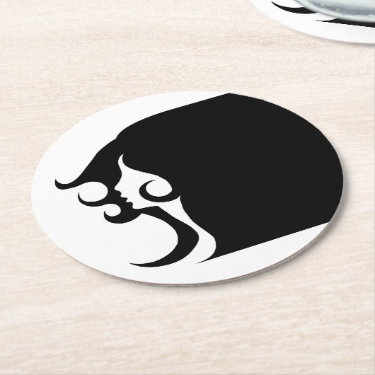 Deco Mod Vrouw Papier Onderzetter (Gebogen)