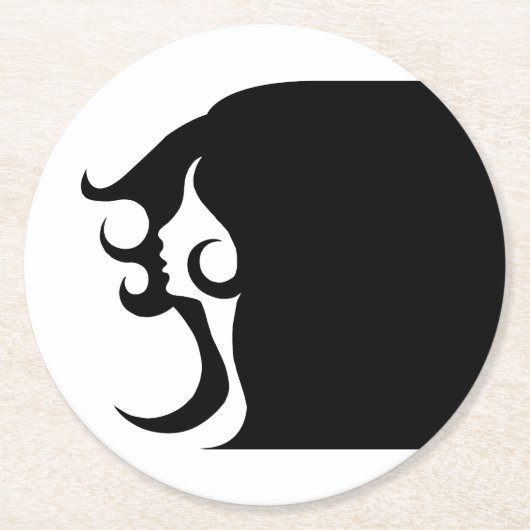 Deco Mod Vrouw Papier Onderzetter (Voorkant)