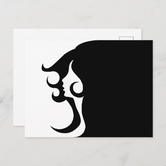 Deco Mod Woman Briefkaart (Voorkant / Achterkant)