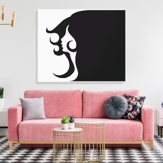 Deco Mod Woman Canvas Afdruk (Insitu (Woonkamer))