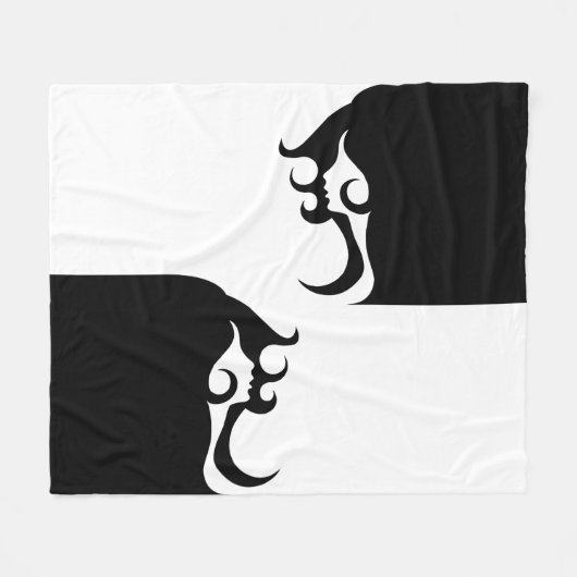 Deco Mod Woman Fleece Deken (Voorkant (Horizontaal))