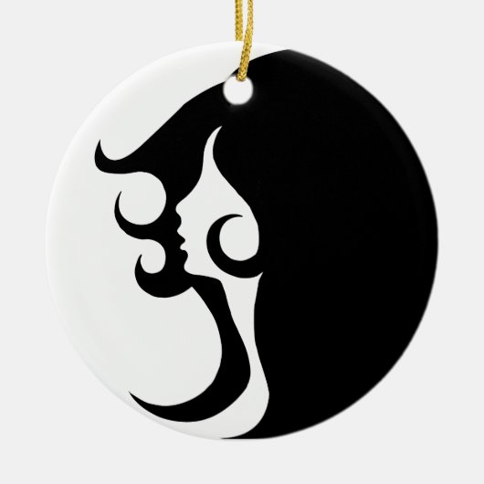 Deco Mod Woman Keramisch Ornament (Voorkant)