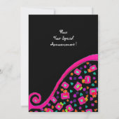 DECO MONOGRAAM, zwart, roze paars wit Kaart (Achterkant)