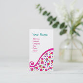 DECO MONOGRAM Abstract Roze Fuchsia White Visitekaartje (Staand voorkant)