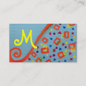 DECO MONOGRAM Oranje blauw Geel Visitekaartje (Achterkant)