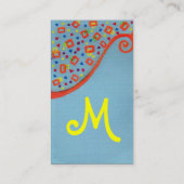 DECO MONOGRAM Oranje blauw Geel Visitekaartje (Achterkant)