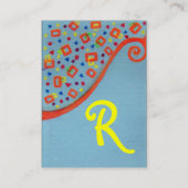 DECO MONOGRAM Oranje blauw Geel Visitekaartje (Achterkant)