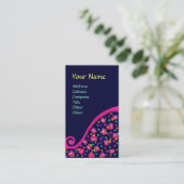 DECO MONOGRAM, Roze Fuchsia Blue Visitekaartje (Staand voorkant)