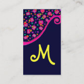 DECO MONOGRAM, Roze Fuchsia Blue Visitekaartje (Achterkant)
