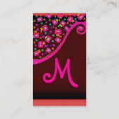 DECO MONOGRAM, Roze Fuchsia Red Visitekaartje (Achterkant)