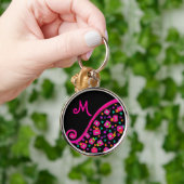 DECO MONOGRAM Roze Fuchsia Yellow White Black Sleutelhanger (Hand)