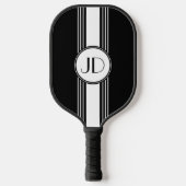 Deco-monogram zwart-wit pickleball paddle (Voorkant)