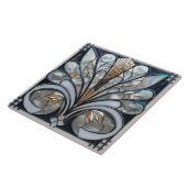 Deco Mooi Zwart Wit Iriserend Glas Goud Tegeltje (Zijkant)