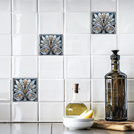 Deco Mooi Zwart Wit Iriserend Glas Goud Tegeltje