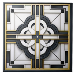  Deco Mooie Zwart Wit Goud  Tegeltje