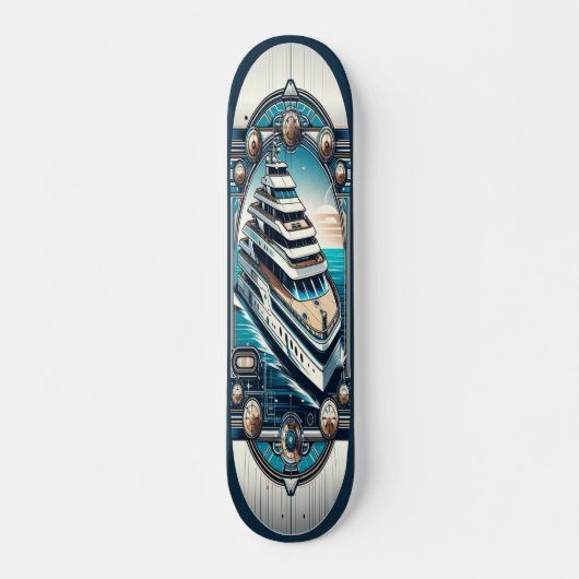"Deco Nautical Elegance Deck" Persoonlijk Skateboard (Voorkant)