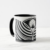 Deco Noir Geometry Mok (Voorkant links)