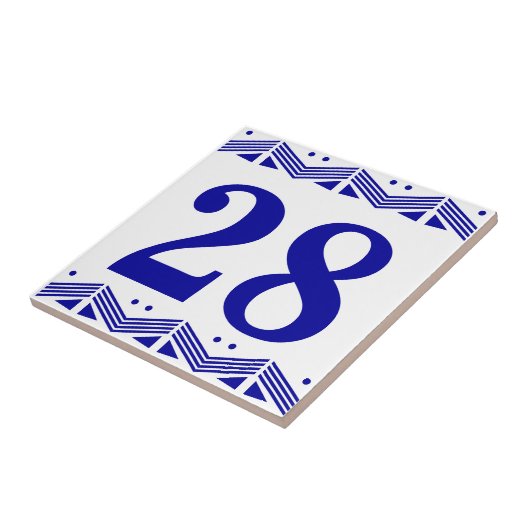 Deco Number Tile Tegeltje (Zijkant)