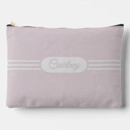 Deco Ovaal en Strepen met Naam op Zachte Blush Roz Etui