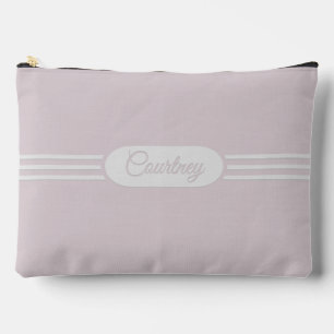 Deco ovaal en strepen met naam op zachte blush roz etui
