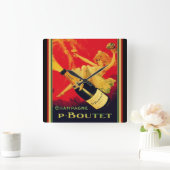  Deco "P. Boutet" Champagne Wall Clock Vierkante Klok (Huis)