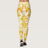  Deco Patroon Gouden Gele Kunst Leggings (Achterkant)