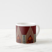 Deco patroon met bloem en spits espresso kop (Voorkant rechts)