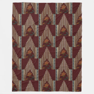 Deco patroon met bloem en spits fleece deken