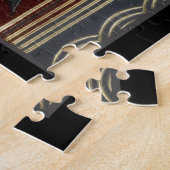 Deco patroon met bloem en spits legpuzzel (Zijkant)