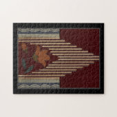 Deco patroon met bloem en spits legpuzzel (Horizontaal)