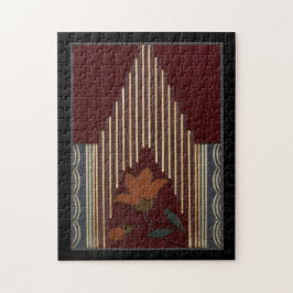 Deco patroon met bloem en spits legpuzzel