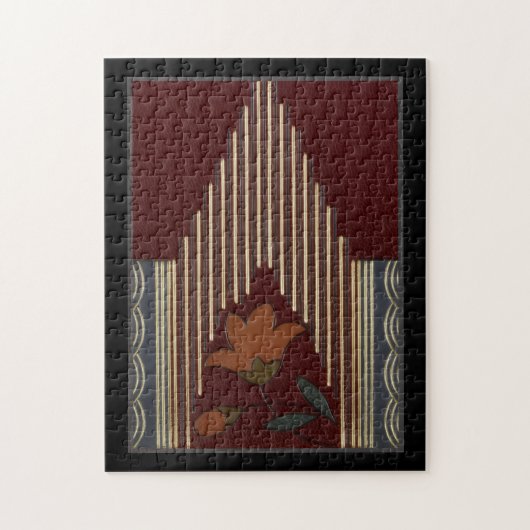 Deco patroon met bloem en spits legpuzzel (Verticaal)