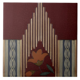 Deco patroon met bloem en spits tegeltje