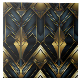 Deco Pattern, Gouden Marine en Zwart Tegeltje