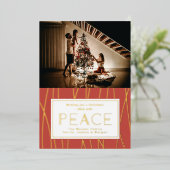 Deco Peace Folie kerstfeestdag Kaart (Staand Voorkant)
