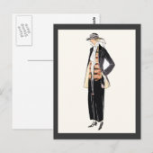Deco Pochoir, Mode vrouwen 1920 Briefkaart (Voorkant / Achterkant)