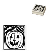 Deco pompoen silhouet kunststempel rubberstempel (Gestempeld)