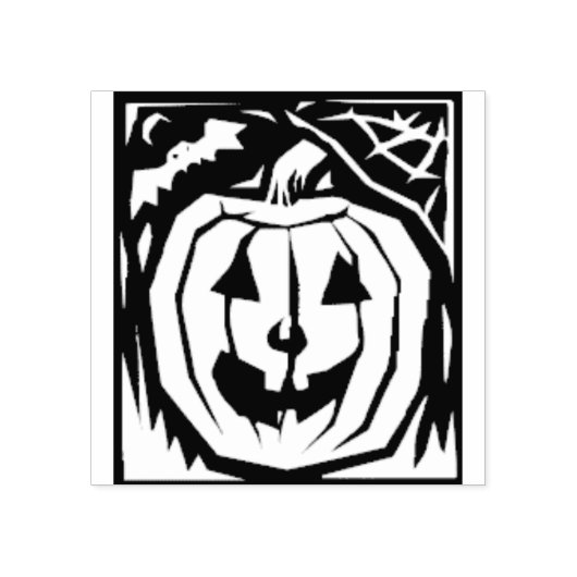 Deco pompoen silhouet kunststempel rubberstempel (Afrduk)