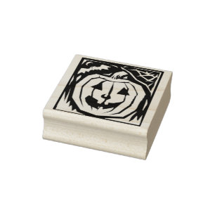 Deco pompoen silhouet kunststempel rubberstempel