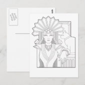 Deco Priestess Briefkaart (Voorkant / Achterkant)